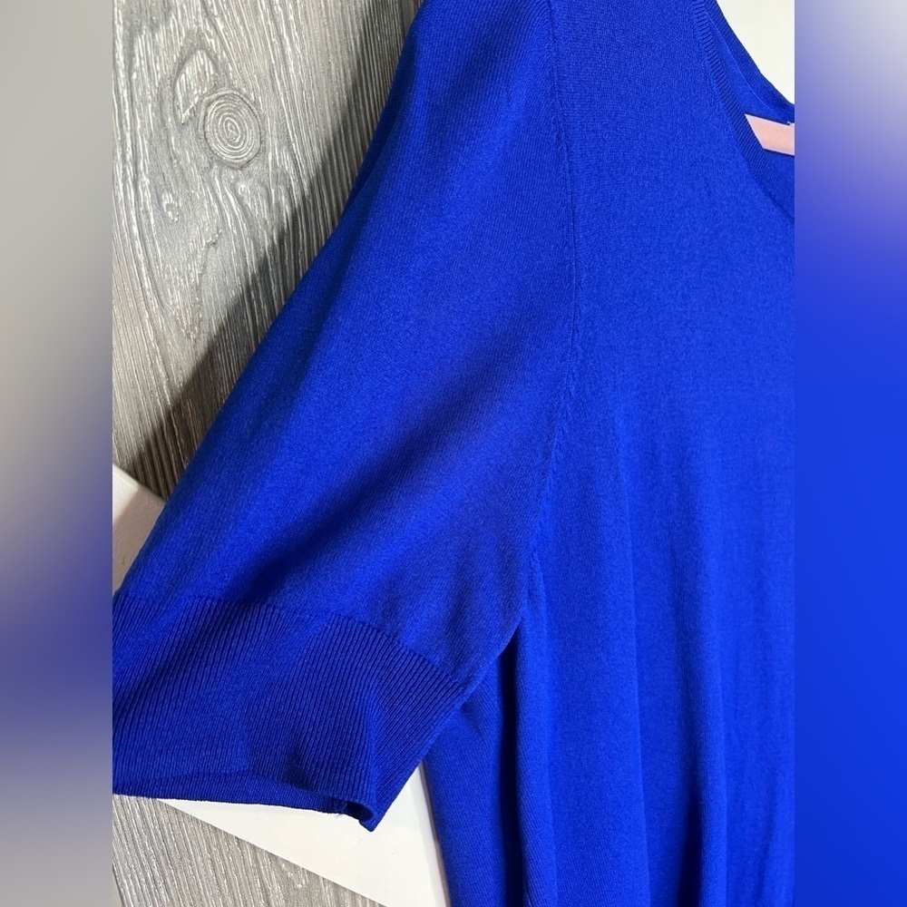 330 DRESSBARN Lightweight Button Down Cardigan sweater Royal Blue 2X - Picture 4 of 6